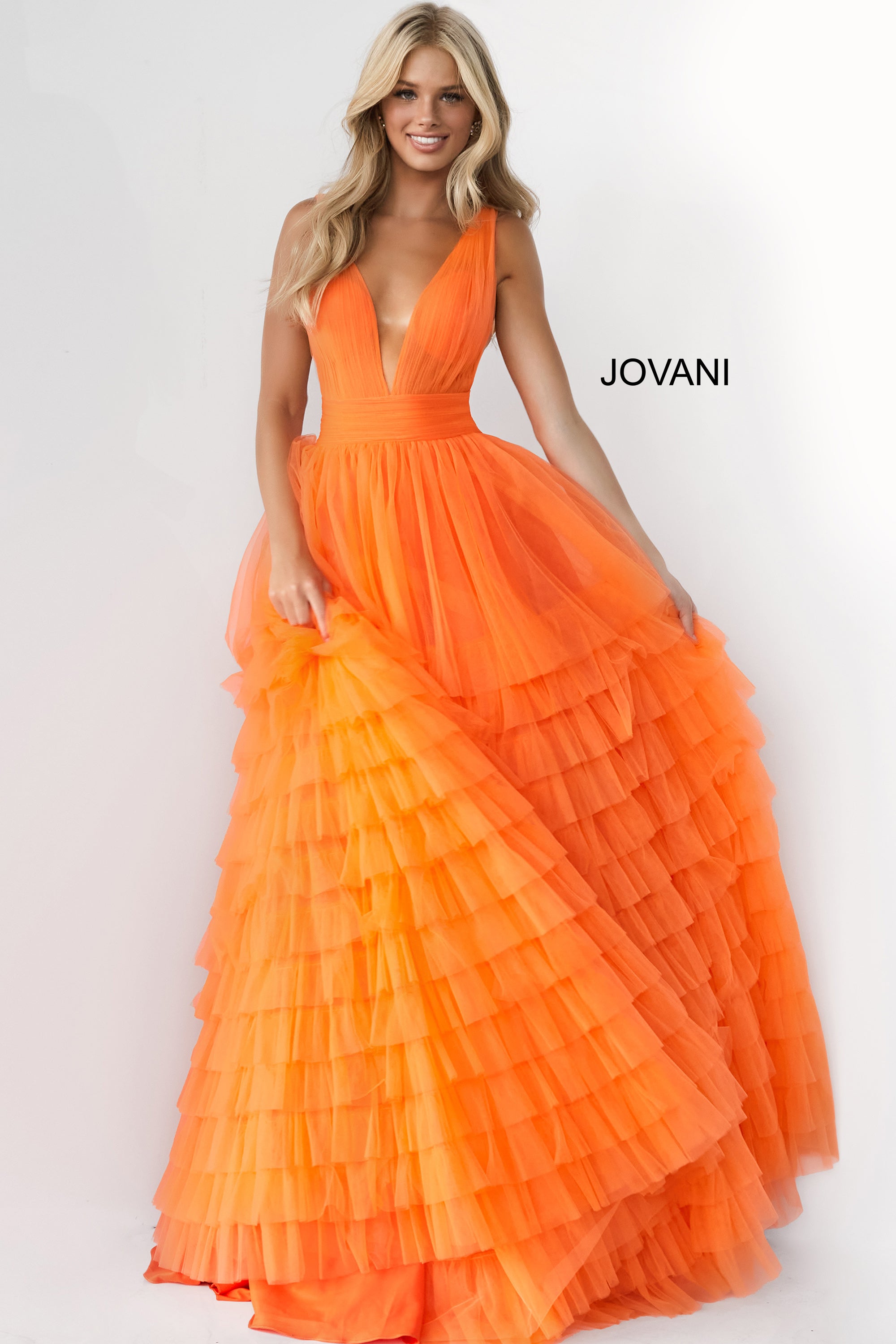 Sleeveless V Neck Ball Gown By Jovani -07264