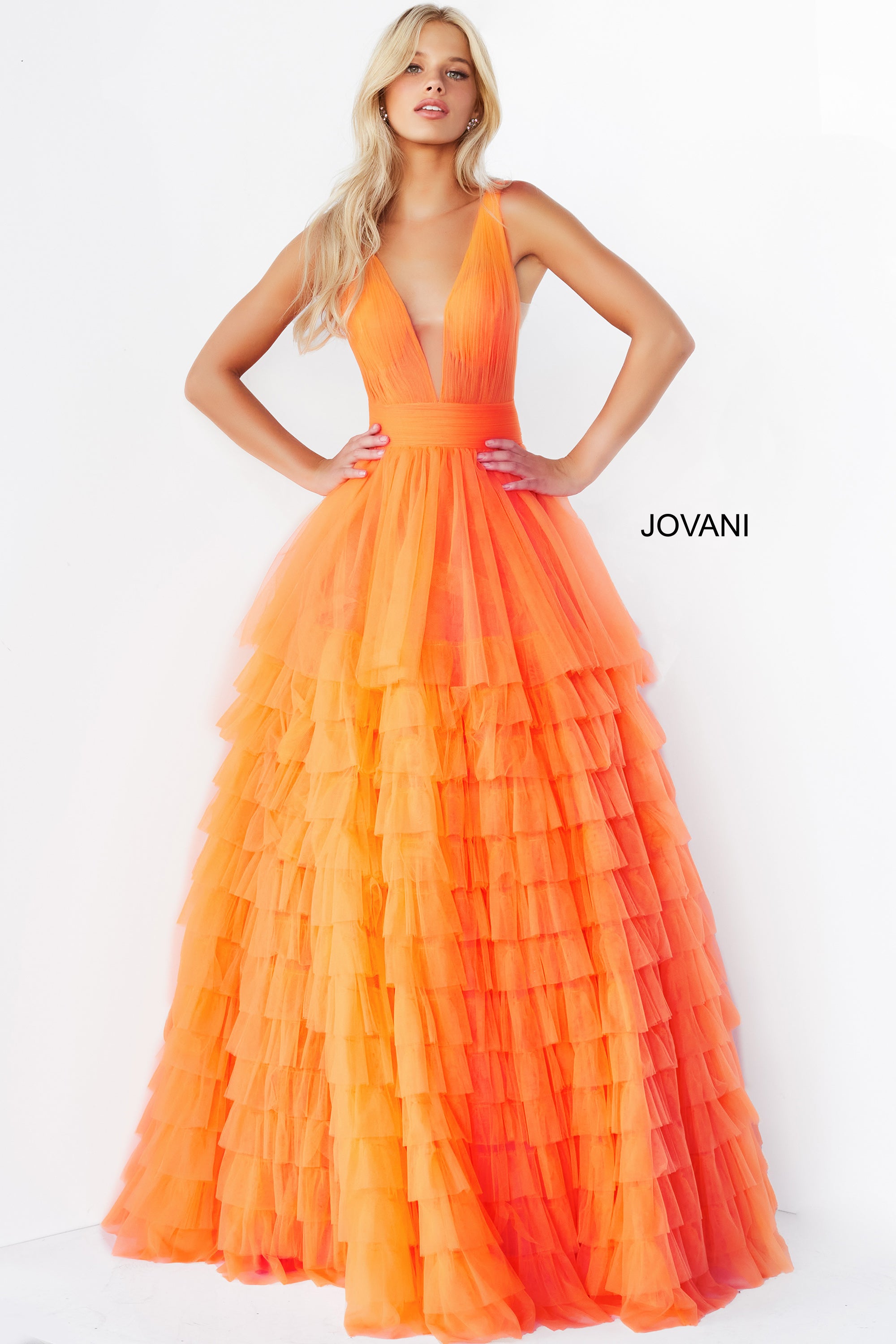 Sleeveless V Neck Ball Gown By Jovani -07264