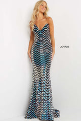Strapless V Neck Prom Dress By Jovani -07285