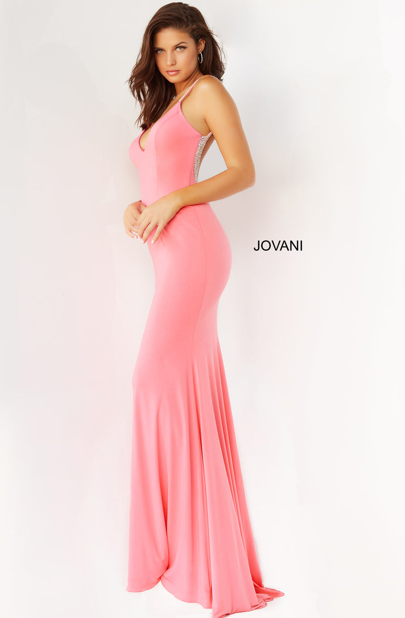 Fitted Open Embellished Back Prom Dress By Jovani -07297
