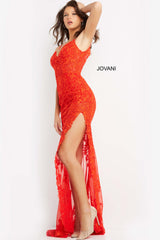 Embroidered High Slit Prom Dress by Jovani -07362