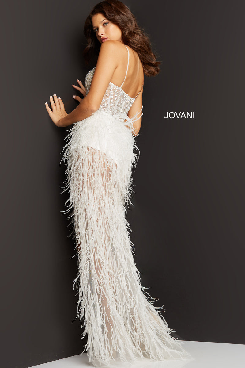 Feather Embellished Prom Dress By Jovani -07591
