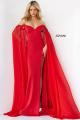 Draped Off The Shoulder Sheath Dress By Jovani -07652