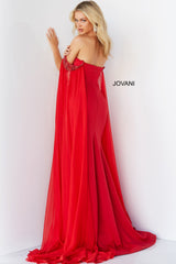 Draped Off The Shoulder Sheath Dress By Jovani -07652