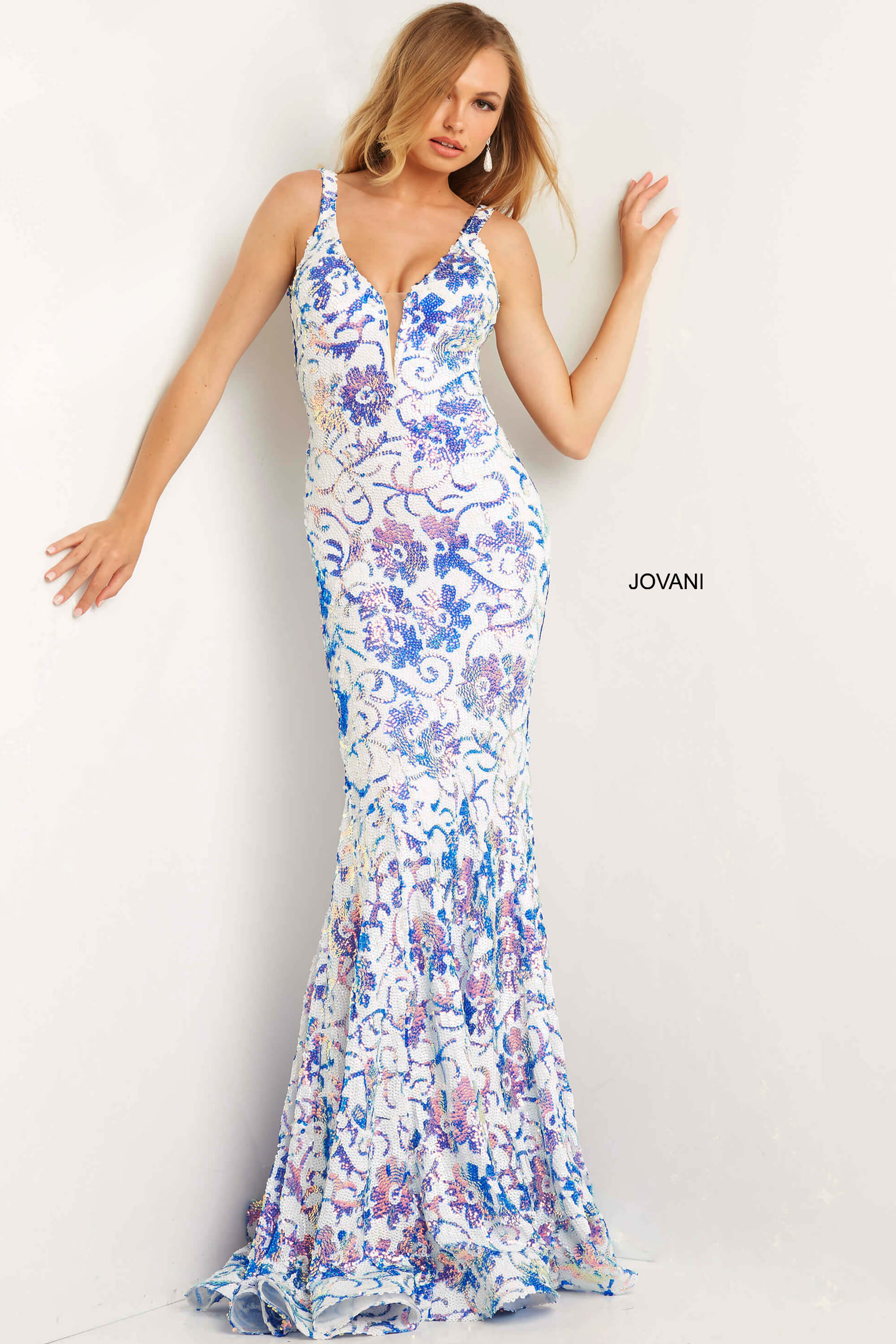 Sequin Fitted Prom Dress By Jovani -08257
