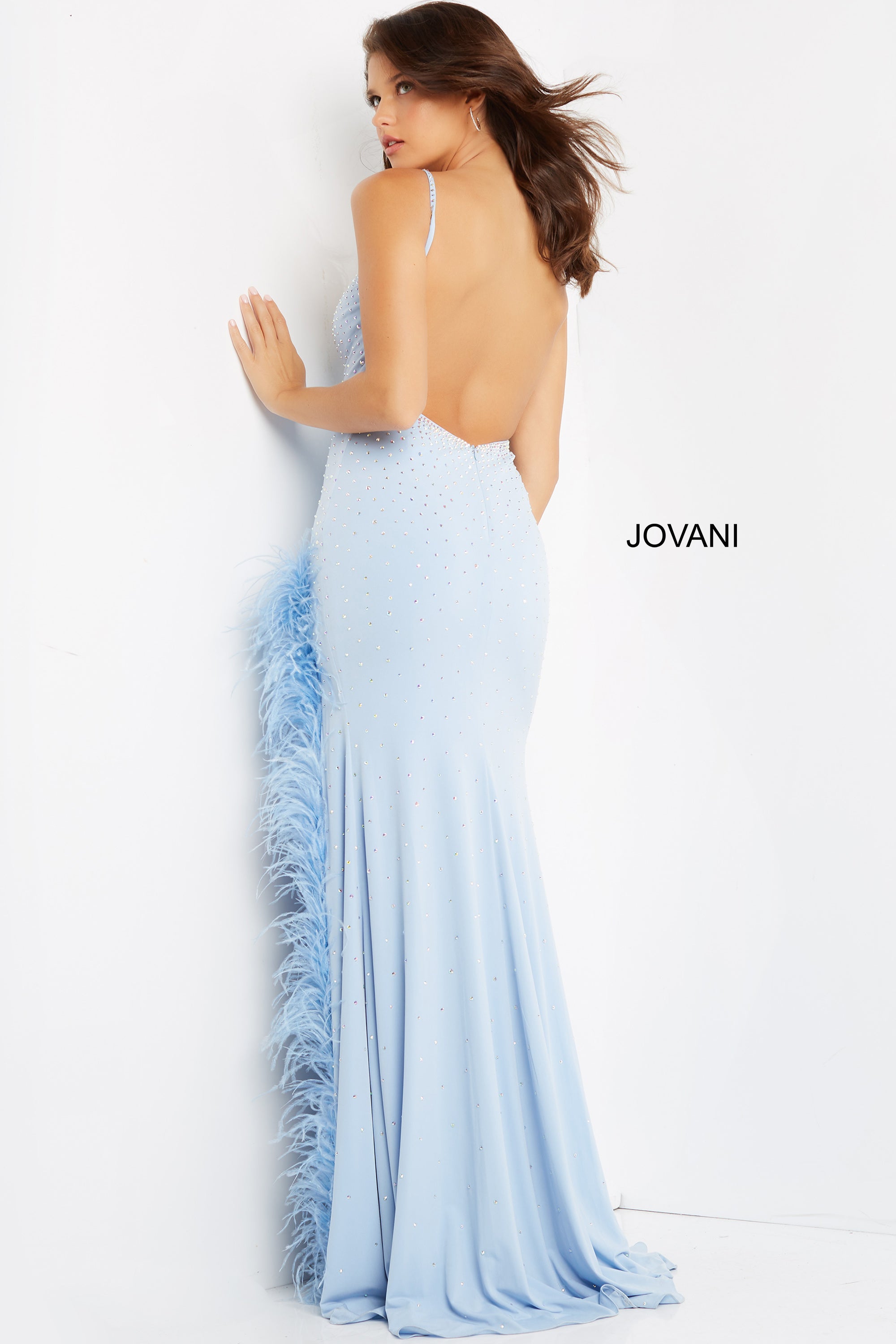 V Neck Embellished Prom Dress By Jovani -08283