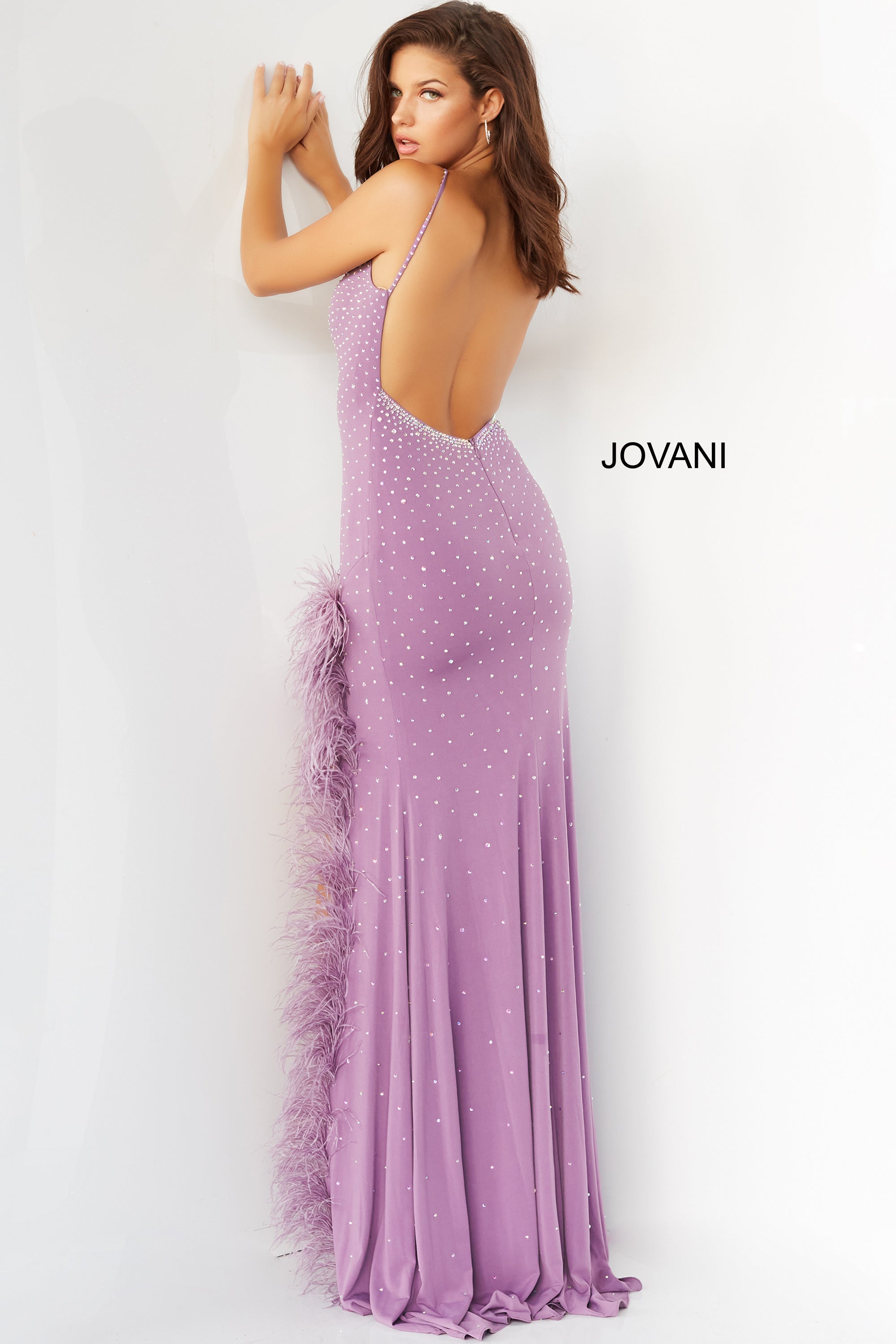 V Neck Embellished Prom Dress By Jovani -08283