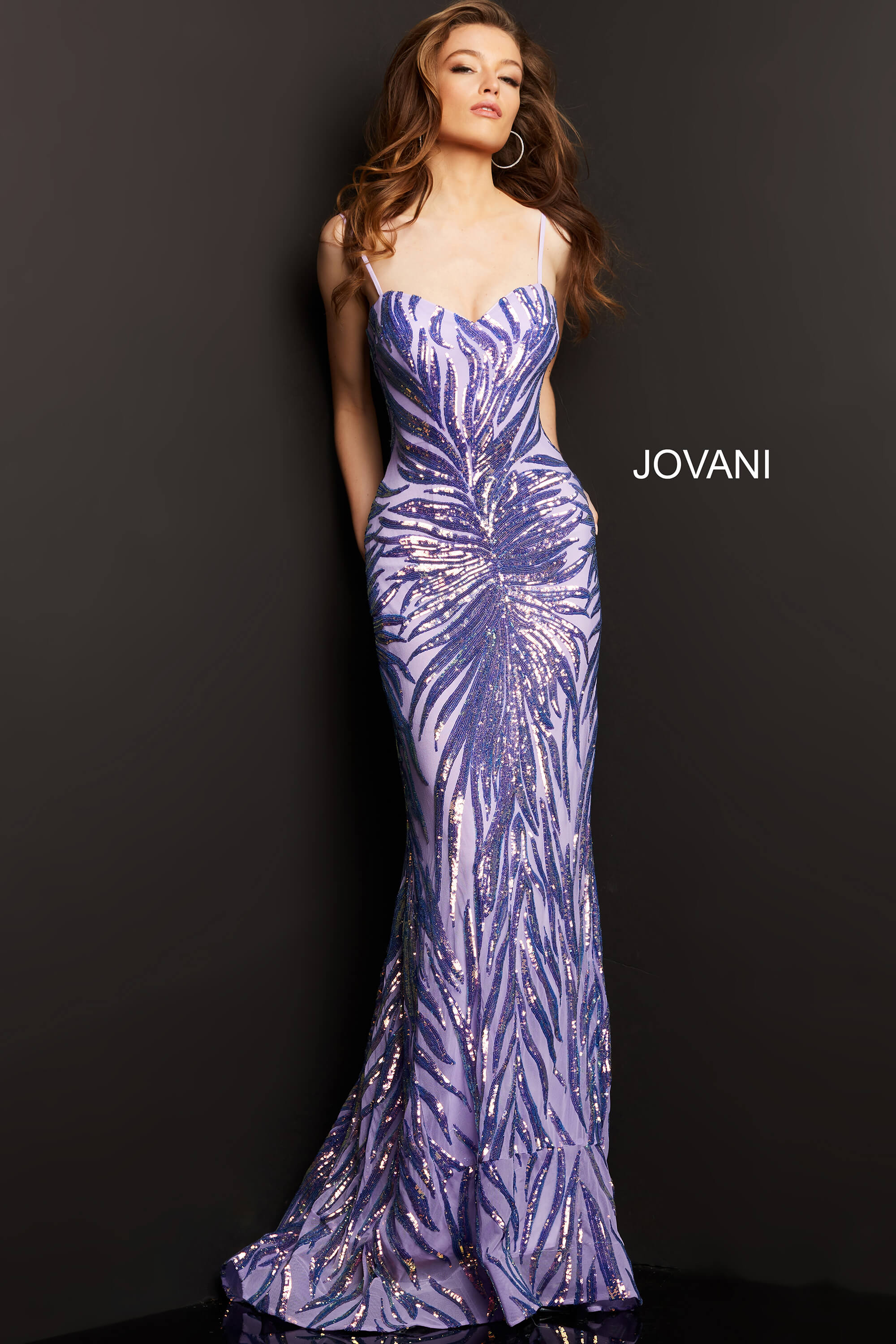 Embellished Tie Back Prom Dress By Jovani -08481