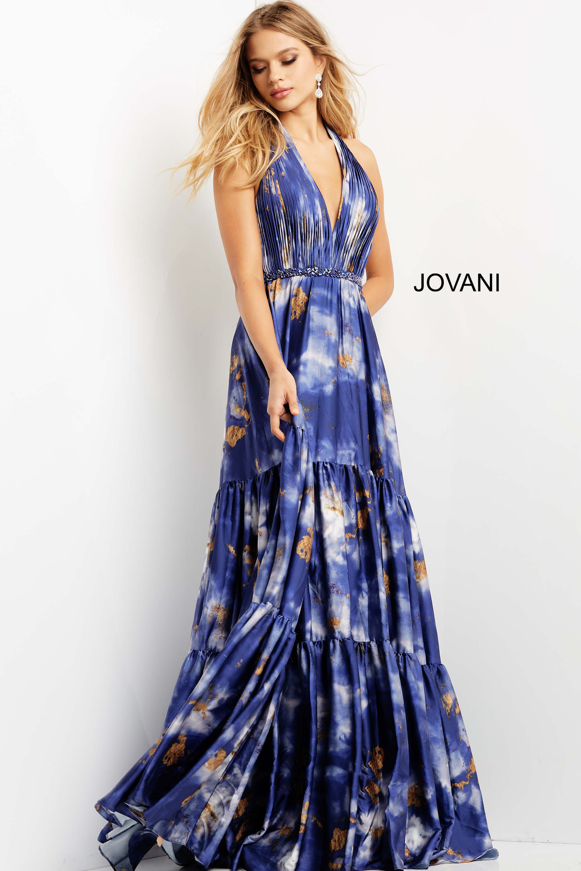 Halter Neck Maxi Prom Dress By Jovani -08577