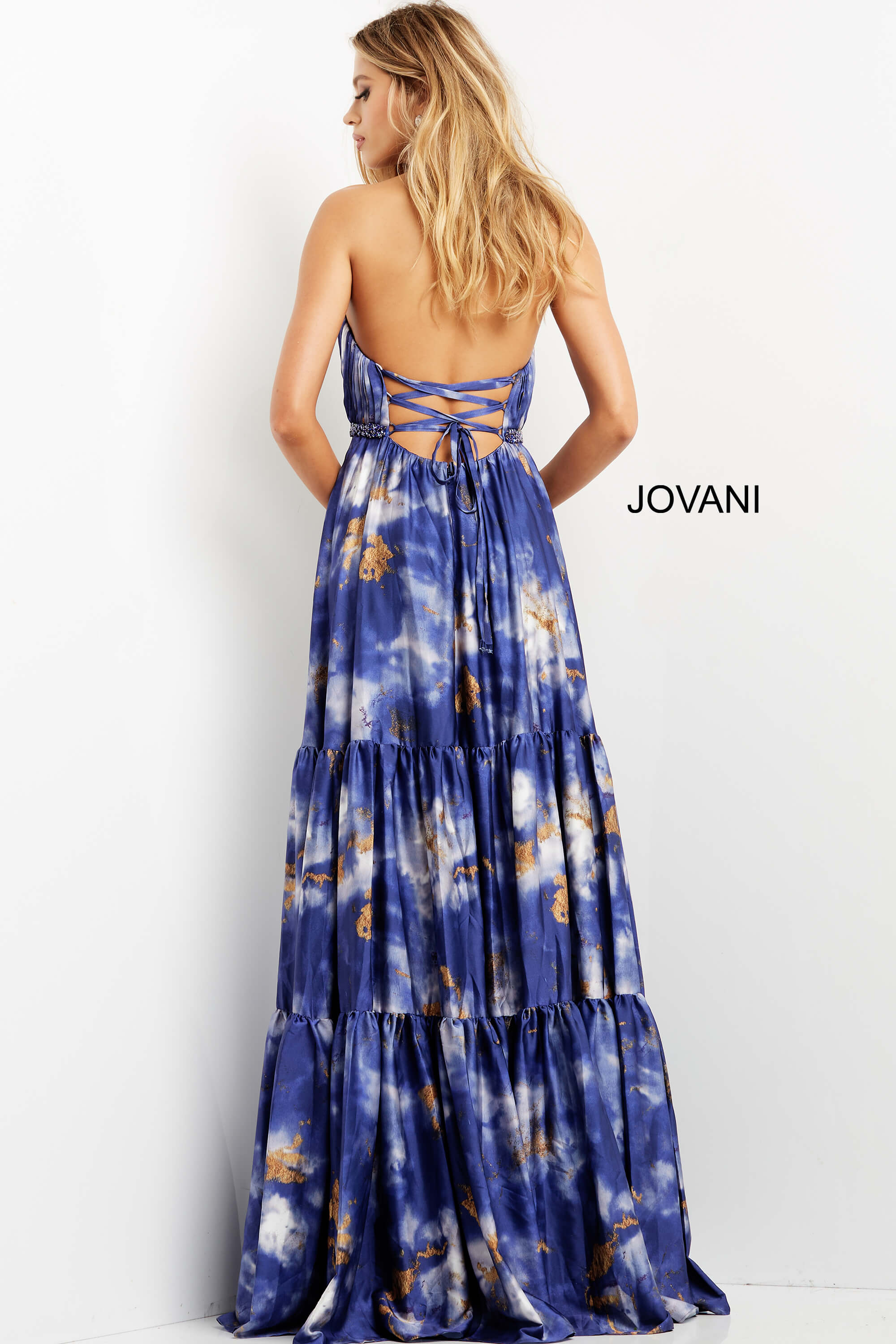 Halter Neck Maxi Prom Dress By Jovani -08577