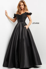 Mikado Off The Shoulder Evening Ballgown By Jovani -08579