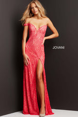 Embellished High Slit Prom Gown By Jovani -08684