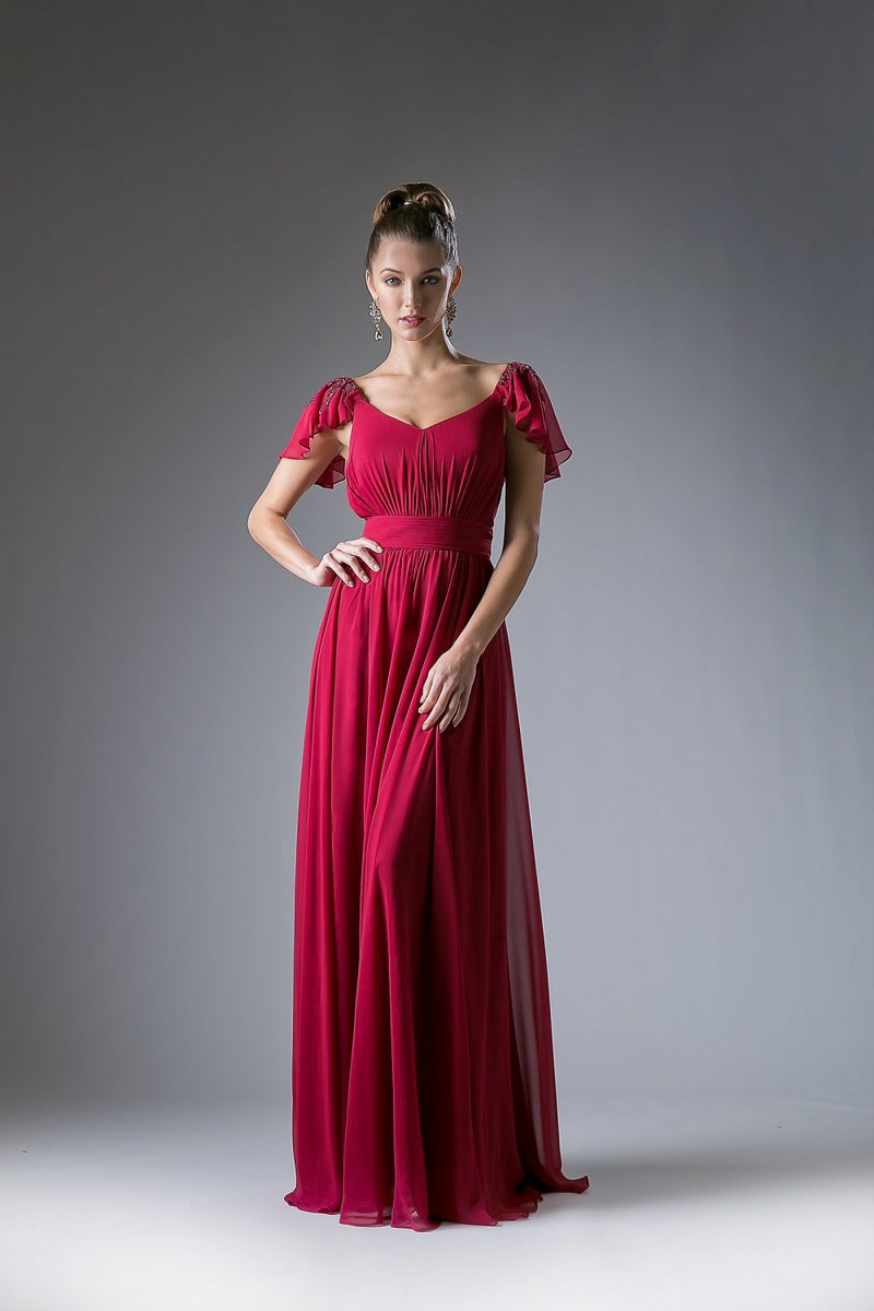 Empire Waist Chiffon Dress by Cinderella Divine -1002