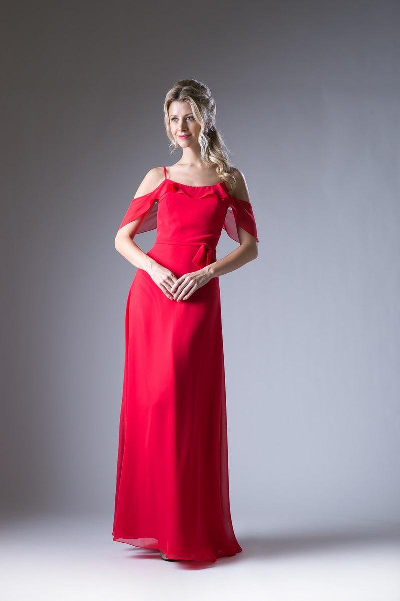 Off The Shoulder Dress With Flutter Sleeve And Thin Strap By Cinderella Divine -1018