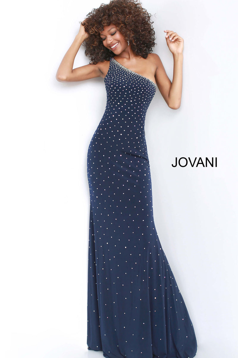 One Shoulder Beaded Prom Dress By Jovani -1170