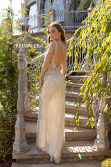 Bare Back Embellished Gown By Primavera Couture -12056