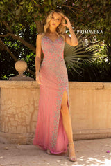 Bare Back Embellished Gown By Primavera Couture -12056