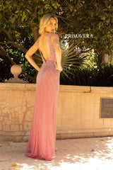 Bare Back Embellished Gown By Primavera Couture -12056