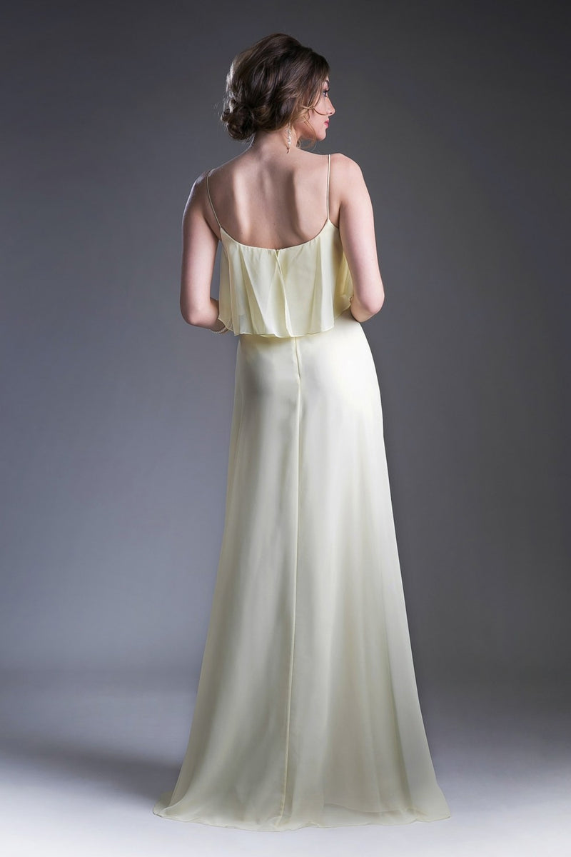 Long Sleeveless Flounce Dress by Cinderella Divine -13010