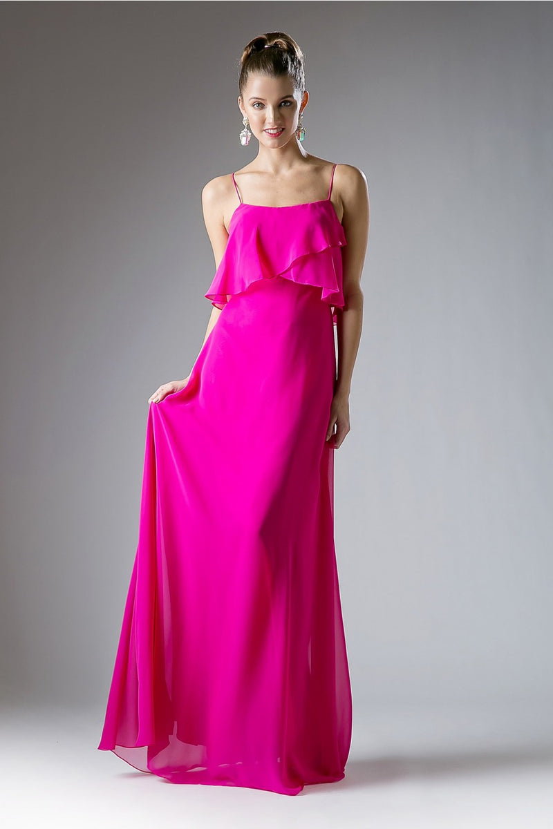 Long Sleeveless Flounce Dress by Cinderella Divine -13010