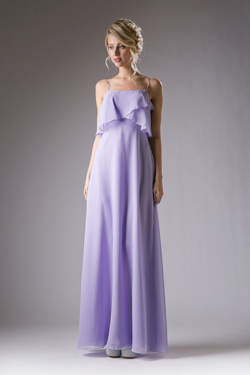 Long Sleeveless Flounce Dress by Cinderella Divine -13010