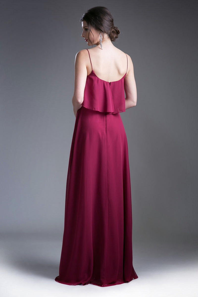 Long Sleeveless Flounce Dress by Cinderella Divine -13010