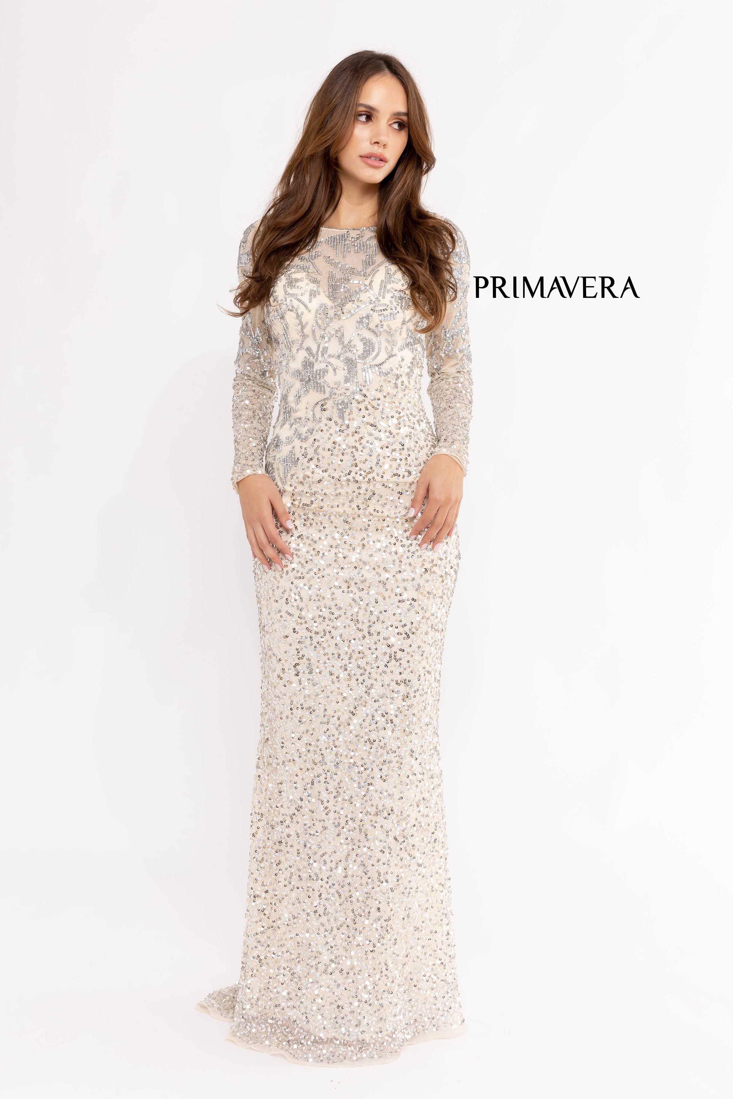 Long Sleeve Evening Gown By Primavera Couture -13105