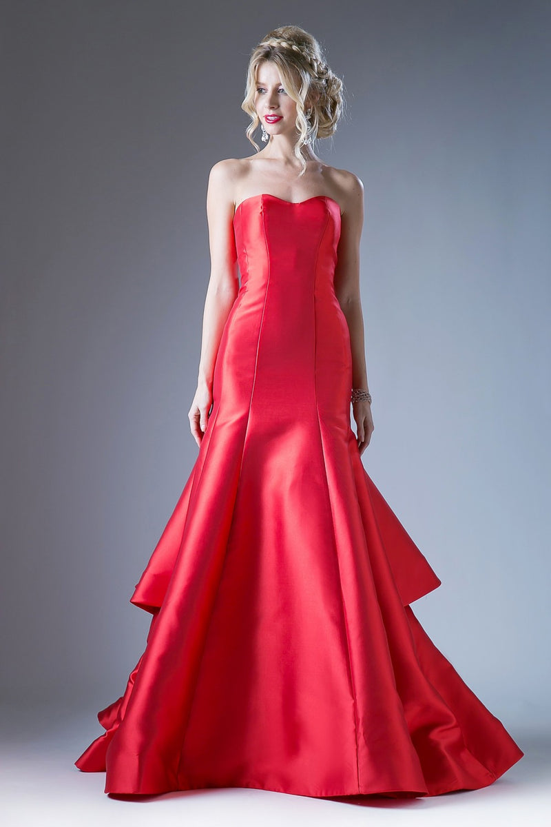 Strapless Mikado Dress With Layered Mermaid Skirt And Sweetheart Neckline by Cinderella Divine -13355