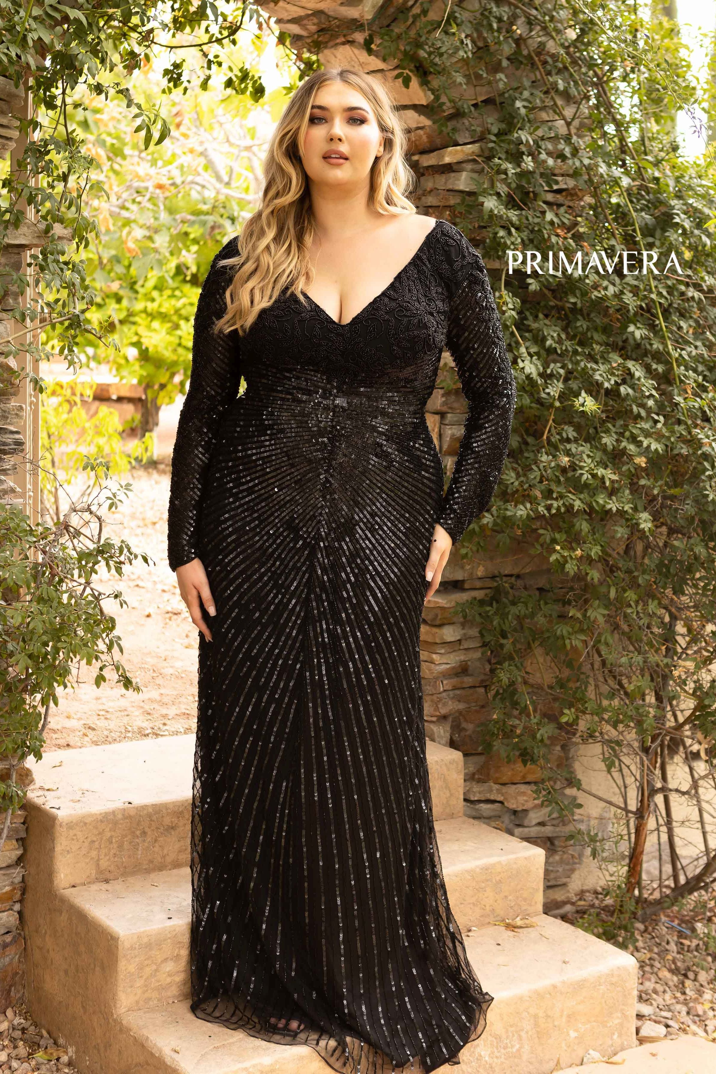 Full Sleeves Column Dress by Primavera Couture -14012