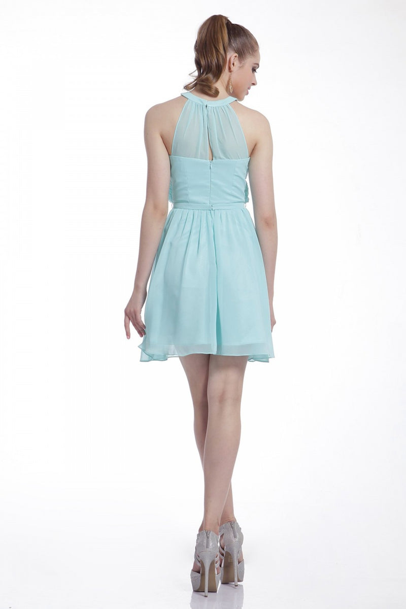 Halter Neck A-Line Cocktail Dress by Cinderella Divine -1470