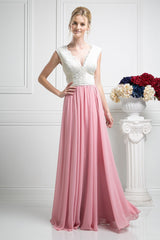 Lace Scalloped V-Neck A-Line Dress By Cinderella Divine -1965