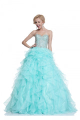 Beaded Bodice Tulle Ball Gown By Cinderella Divine -C236