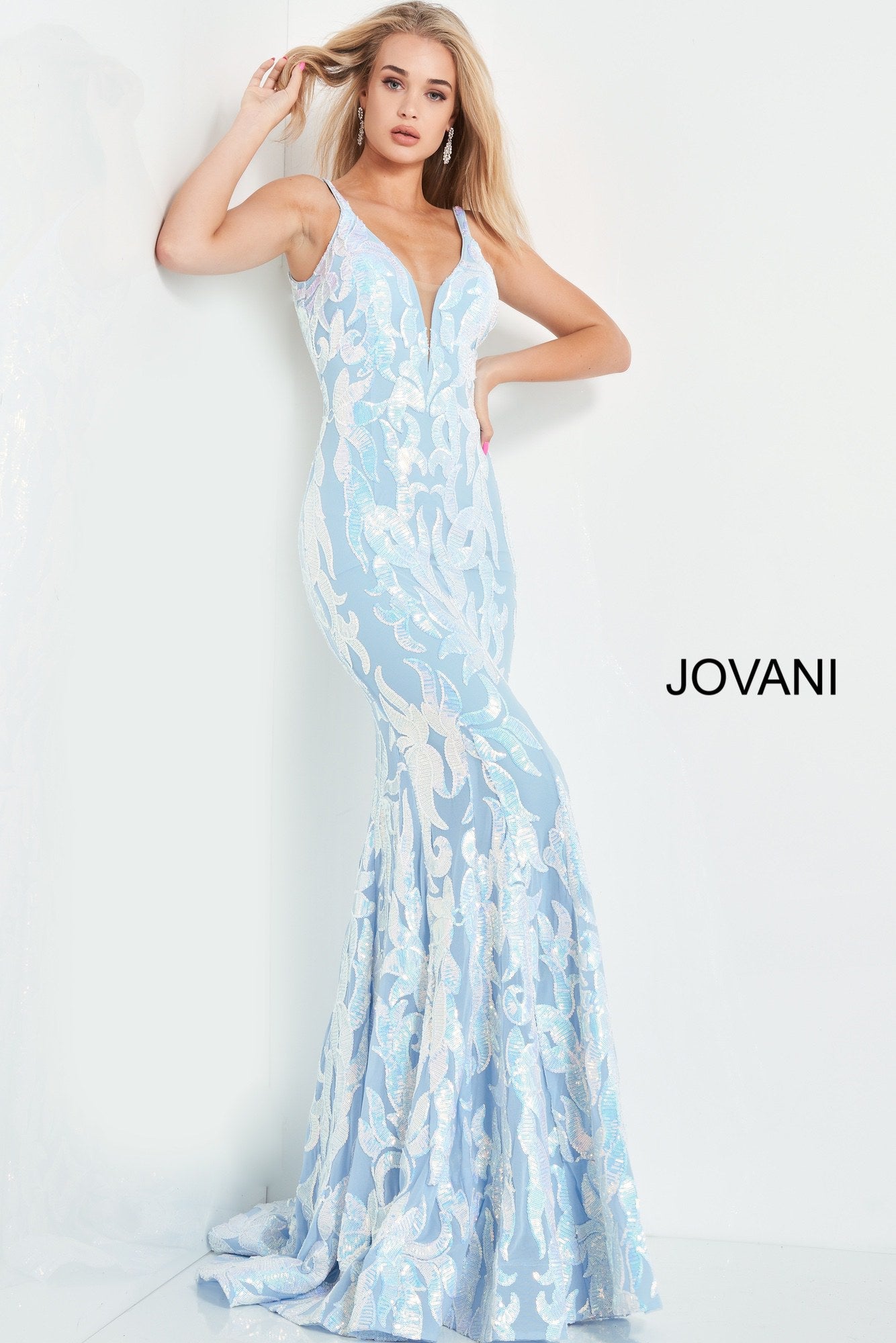 Plunging Neckline Fitted Prom Dress By Jovani -3263