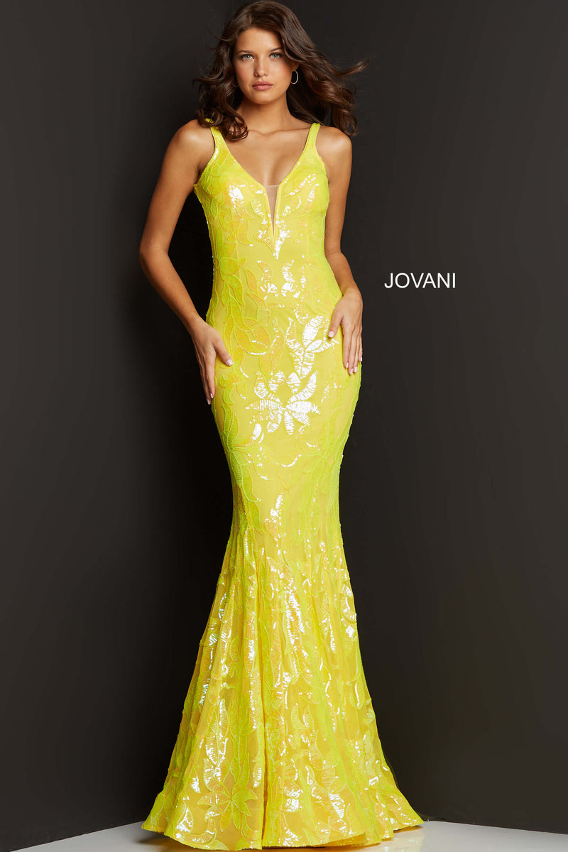 Plunging Neckline Fitted Prom Dress By Jovani -3263