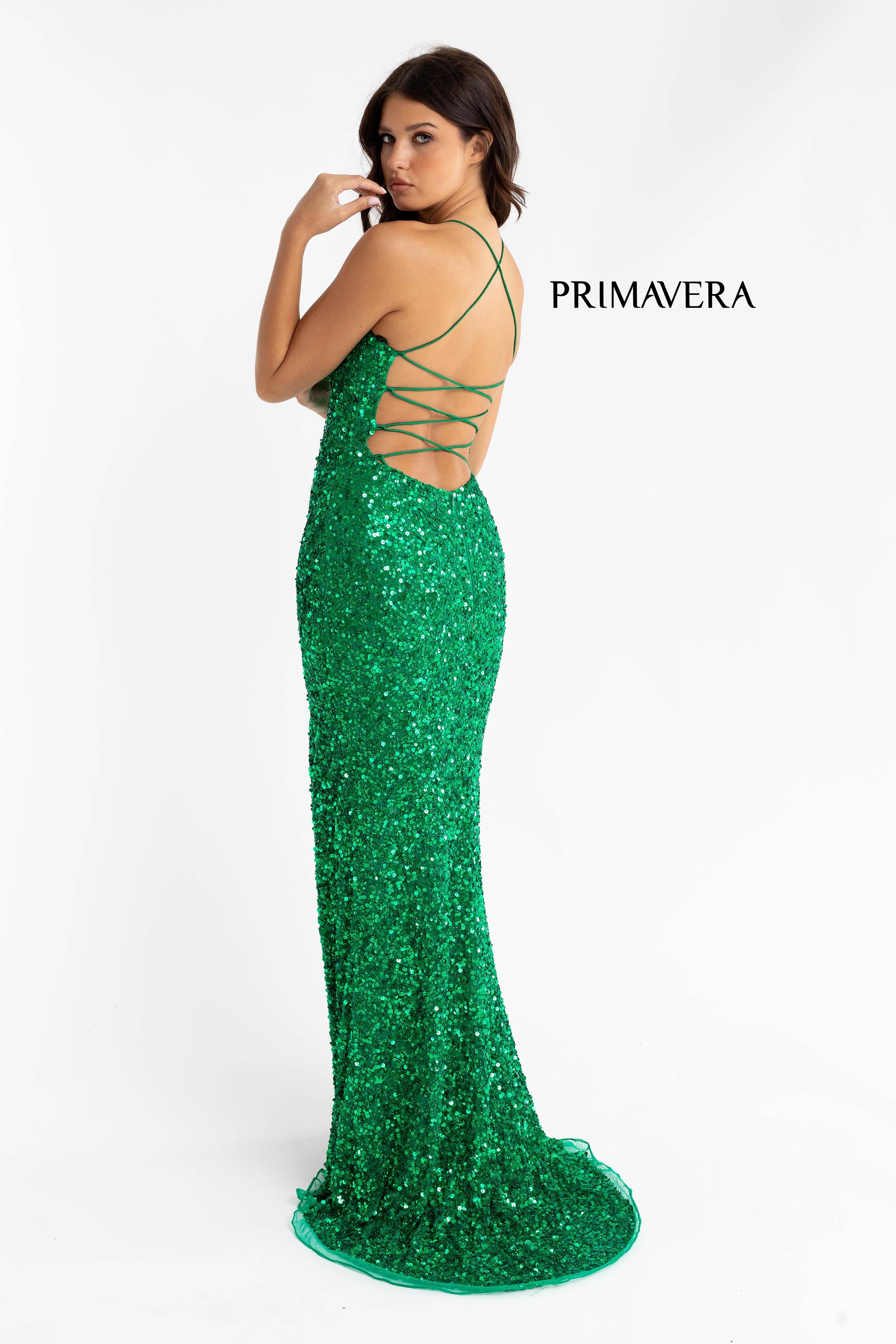 Scoop Neckline With Beaded Silhouette By Primavera Couture -3290