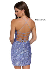 Sequined Strappy Back Fitted Cocktail Dress By Primavera Couture -3351