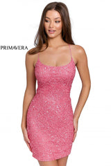 Sequined Strappy Back Fitted Cocktail Dress 01 By Primavera Couture -3351