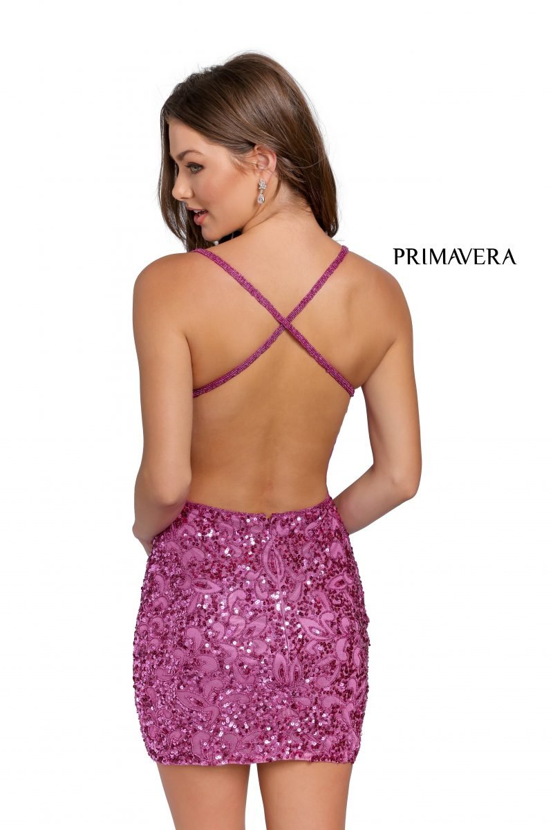 Beaded Fitted Cocktail Dress 01 By Primavera Couture -3353