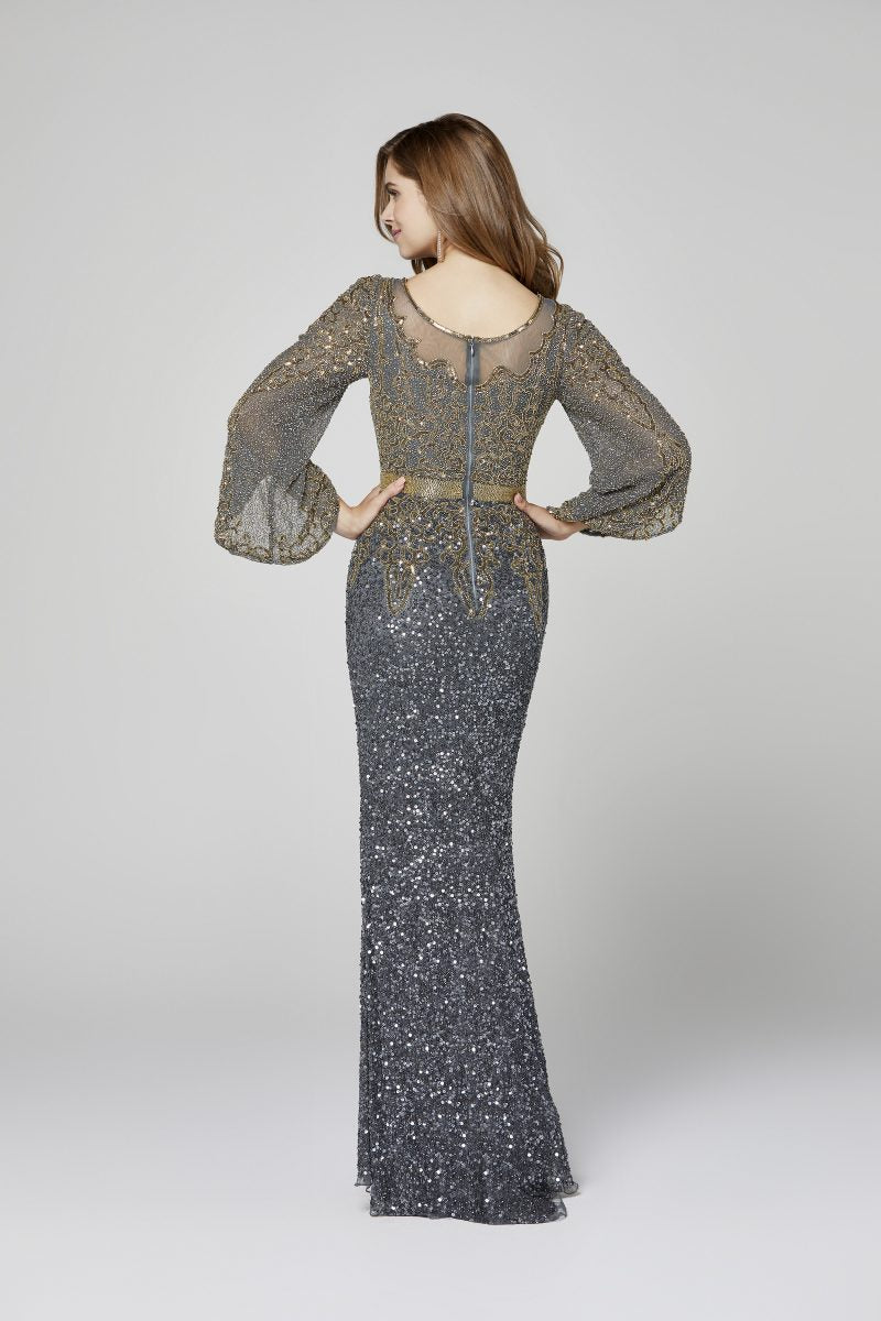 Embellished Bateau Sheath Dress BY Primavera Couture -3378