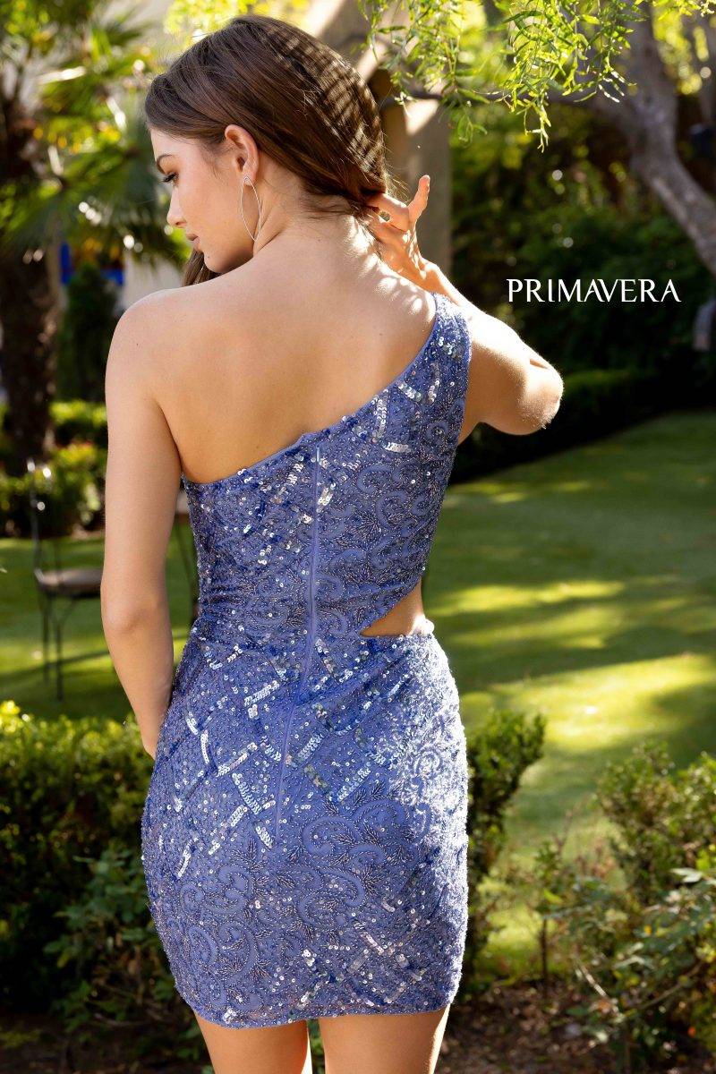 Asymmetrical Neckline Beaded Cocktail Dress By Primavera Couture -3504