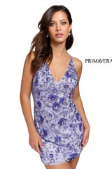 Sequined Floral Sheath Dress by Primavera Couture -3519