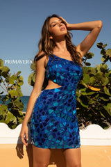 One Shoulder Beaded Cocktail Dress By Primavera Couture -3529