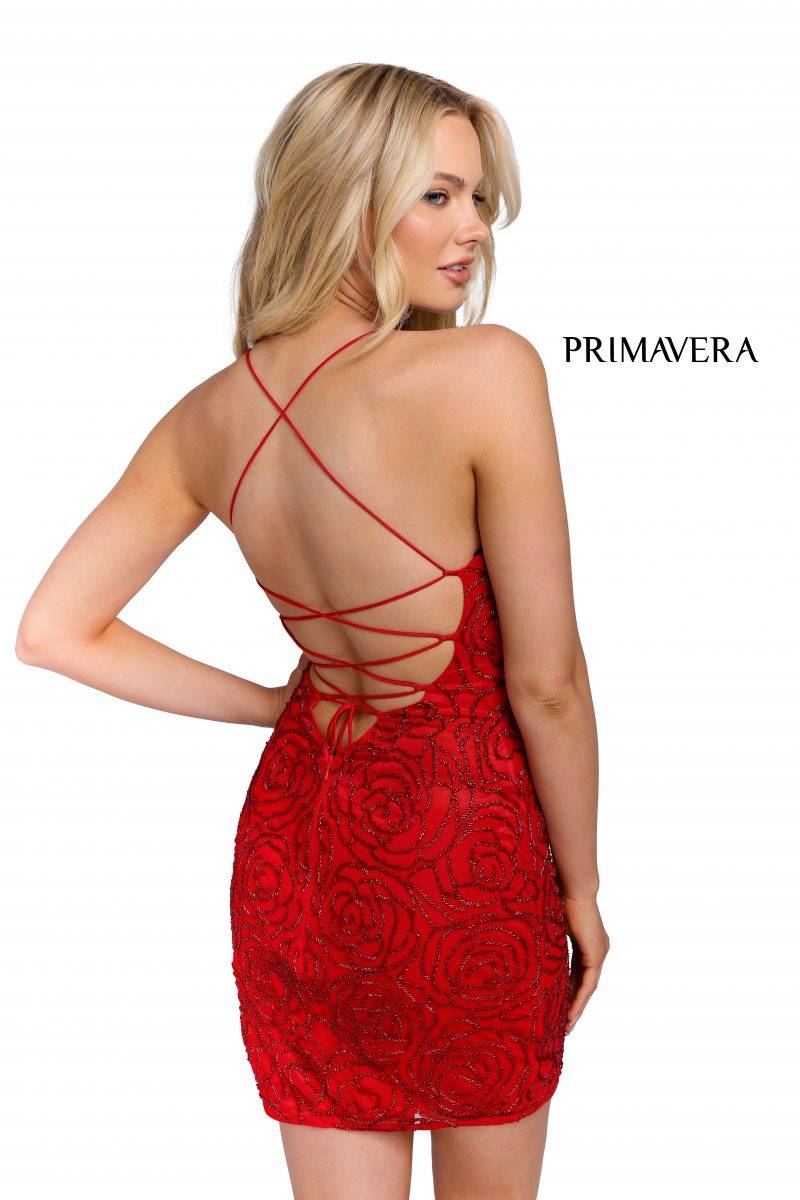 Beaded Lace Up Dress 01 By Primavera Couture -3558