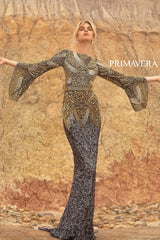 Embellished Bateau Neck Sheath Dress By Primavera Couture -3680