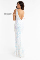 Iridescent V-Neck Sequin Gown by Primavera Couture -3722