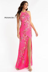 Floral Sequin Halter Neckline Gown BY Primavera Couture -3726