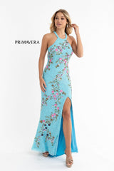 Floral Sequin Halter Neckline Gown BY Primavera Couture -3726