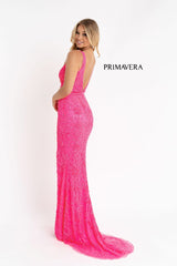 Beaded Strap Sleeveless Gown By Primavera Couture -3745