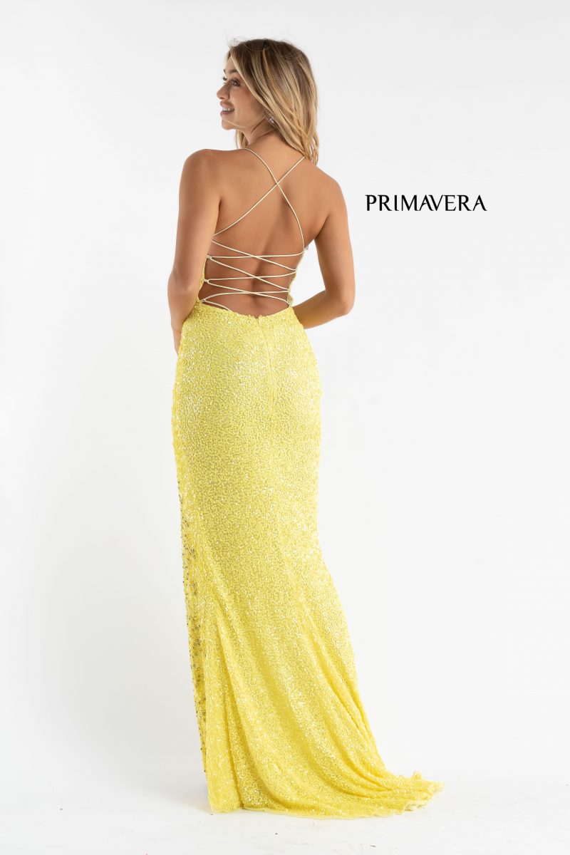 Fully Sequined Strappy Back Long Gown By Primavera Couture -3758