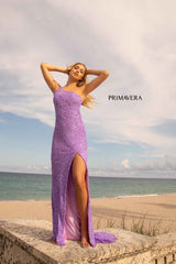 Asymmetrical Sequin Double Strap Dress By Primavera Couture -3761